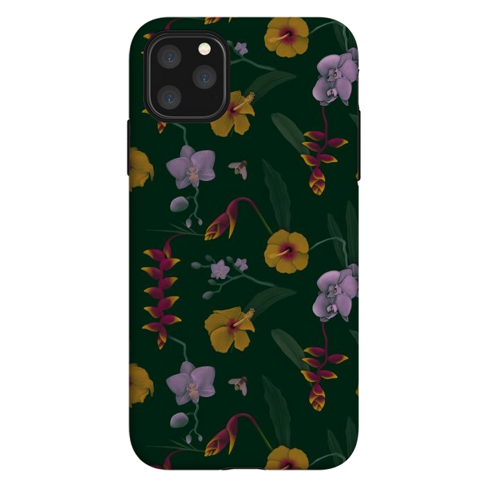 iPhone 11 Pro Max StrongFit Heliconia & Hibiscus by Tishya Oedit