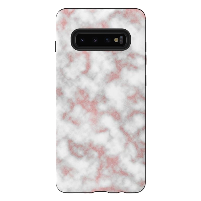 Galaxy S10 plus StrongFit Rose Gold Marble Texture by Julie Erin Designs