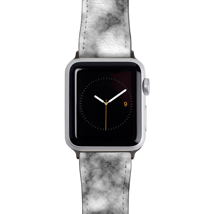 Watch 42mm / 44mm Strap PU leather Black and White Marble Texture by Julie Erin Designs