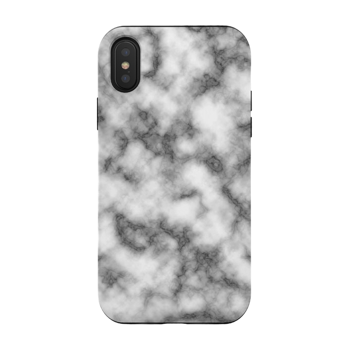 iPhone Xs / X StrongFit Black and White Marble Texture by Julie Erin Designs