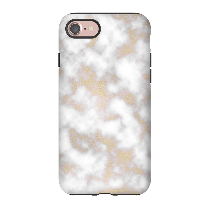 iPhone 7 StrongFit Gold and White Marble Texture by Julie Erin Designs