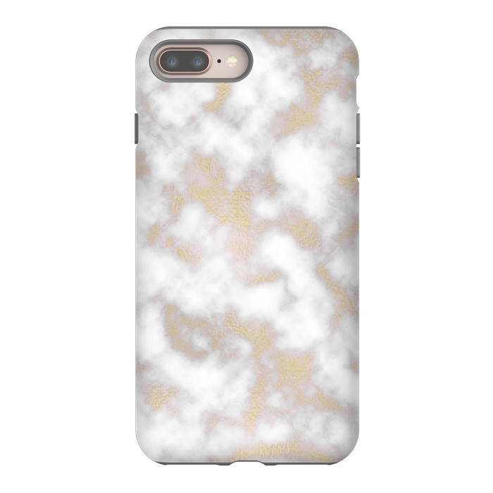iPhone 7 plus StrongFit Gold and White Marble Texture by Julie Erin Designs