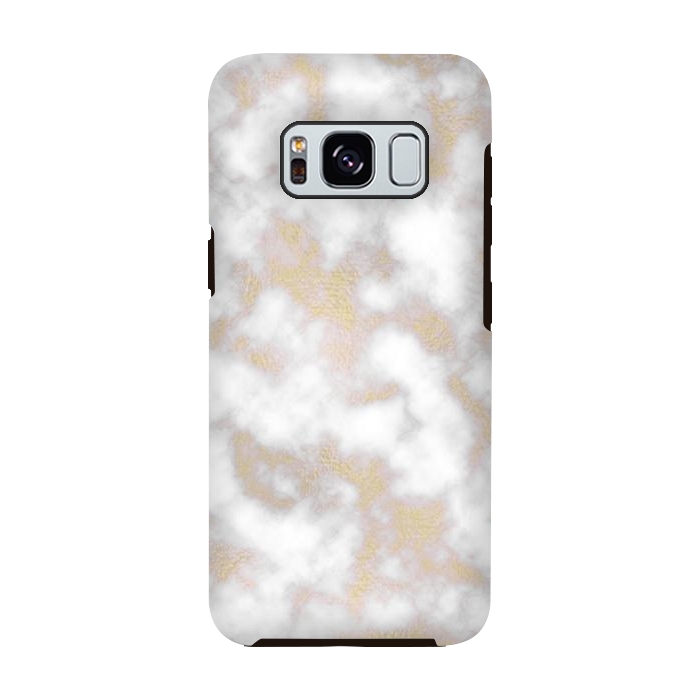 Galaxy S8 StrongFit Gold and White Marble Texture by Julie Erin Designs