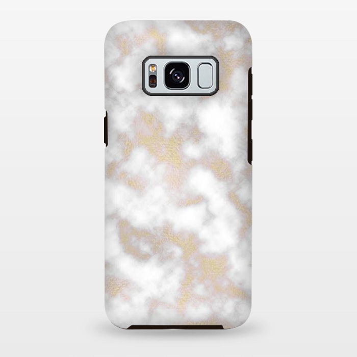 Galaxy S8 plus StrongFit Gold and White Marble Texture by Julie Erin Designs