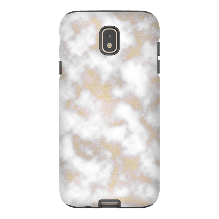 Galaxy J7 StrongFit Gold and White Marble Texture by Julie Erin Designs