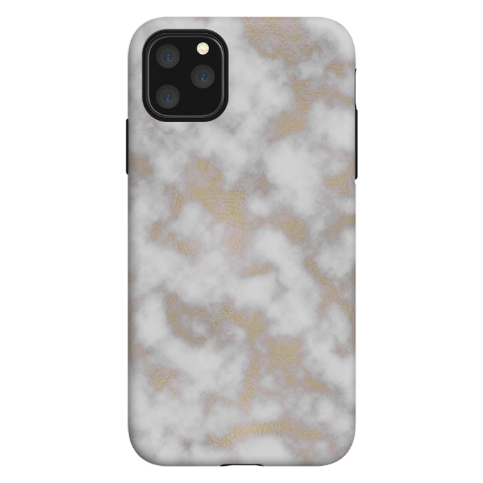 iPhone 11 Pro Max StrongFit Gold and White Marble Texture by Julie Erin Designs