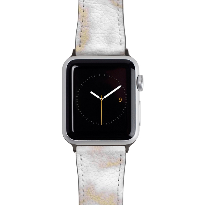 Watch 38mm / 40mm Strap PU leather Gold and White Marble Texture by Julie Erin Designs