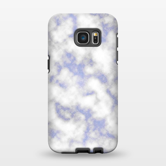 Galaxy S7 EDGE StrongFit Blue and White Marble Texture by Julie Erin Designs