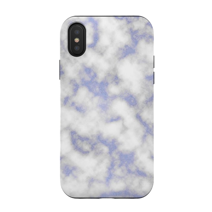 iPhone Xs / X StrongFit Blue and White Marble Texture by Julie Erin Designs
