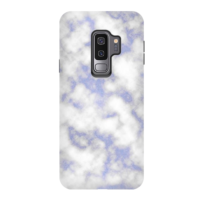 Galaxy S9 plus StrongFit Blue and White Marble Texture by Julie Erin Designs
