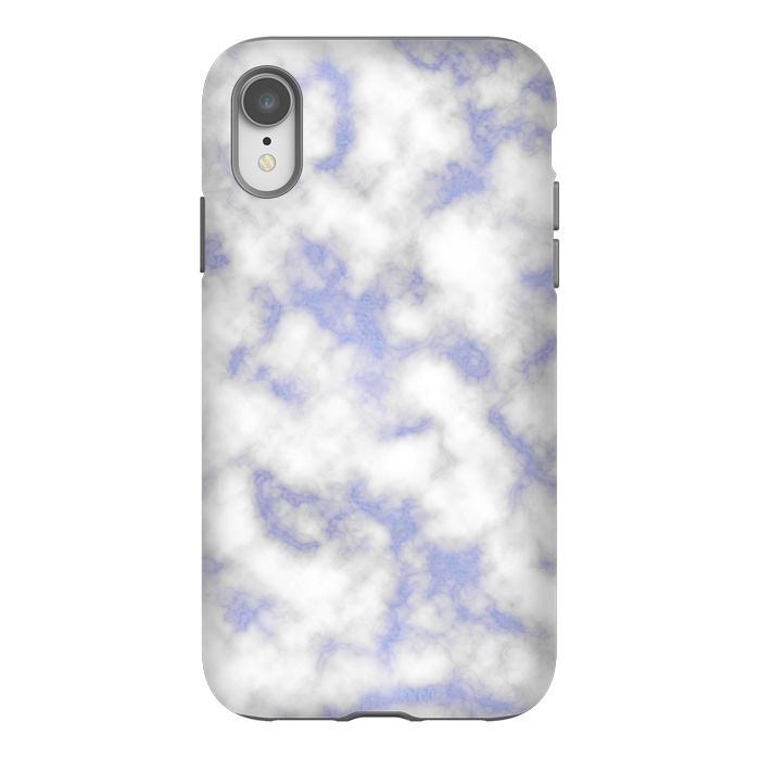 iPhone Xr StrongFit Blue and White Marble Texture by Julie Erin Designs