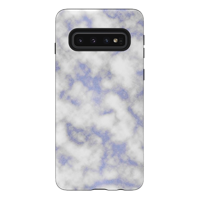 Galaxy S10 StrongFit Blue and White Marble Texture by Julie Erin Designs