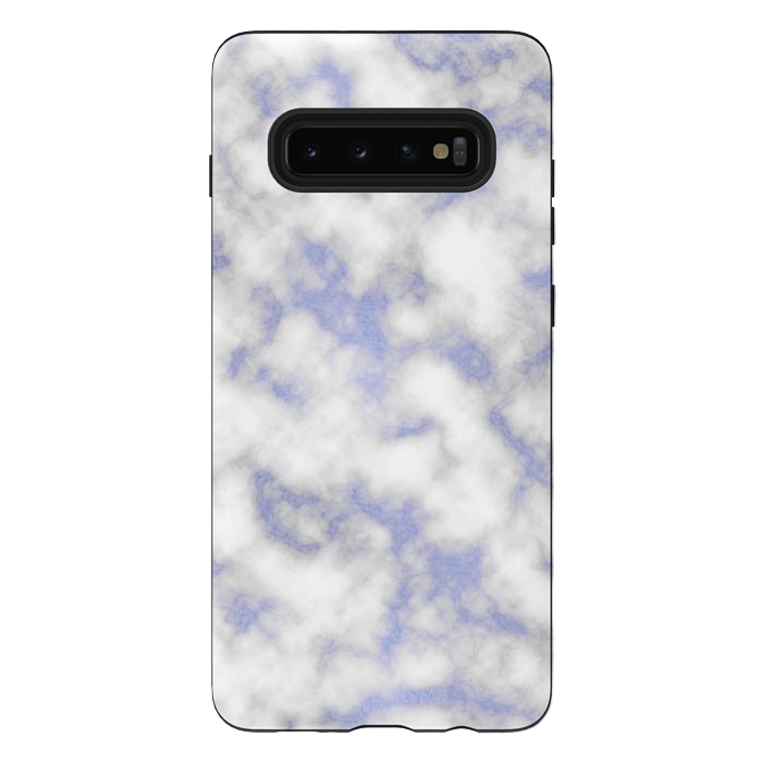 Galaxy S10 plus StrongFit Blue and White Marble Texture by Julie Erin Designs