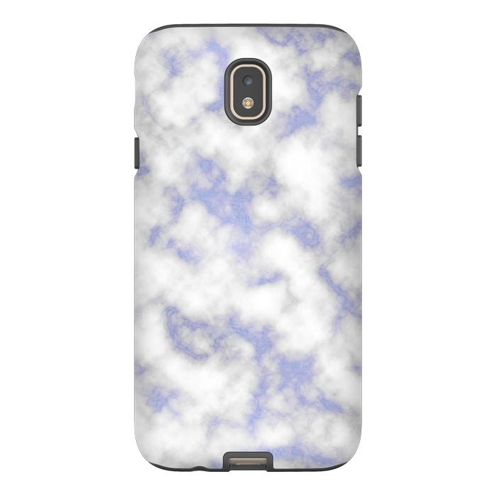Galaxy J7 StrongFit Blue and White Marble Texture by Julie Erin Designs
