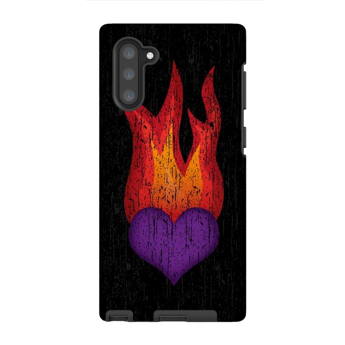 Galaxy Note 10 StrongFit Heart on Fire by Majoih