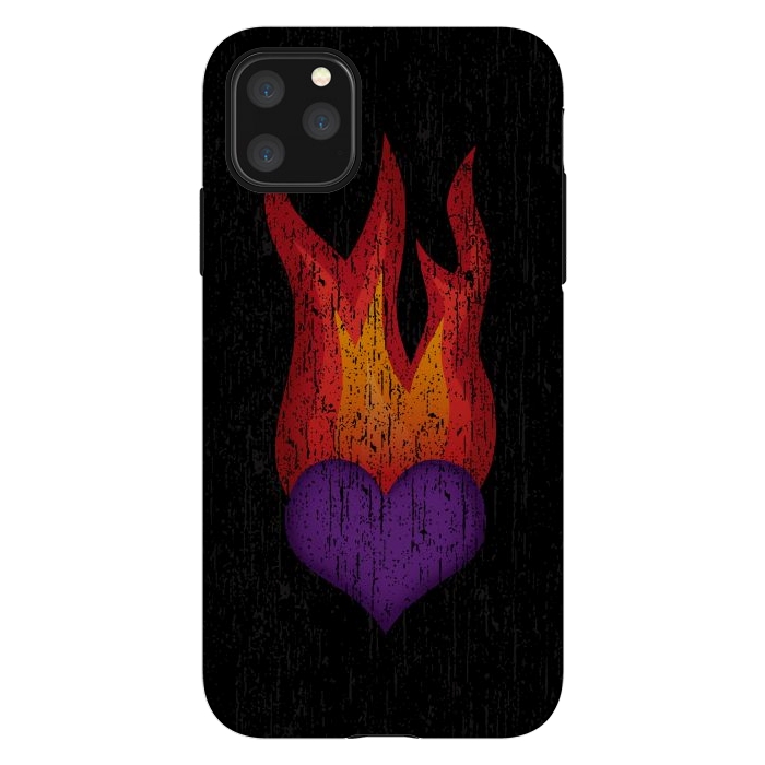 iPhone 11 Pro Max StrongFit Heart on Fire by Majoih