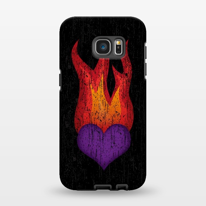 Galaxy S7 EDGE StrongFit Heart on Fire by Majoih