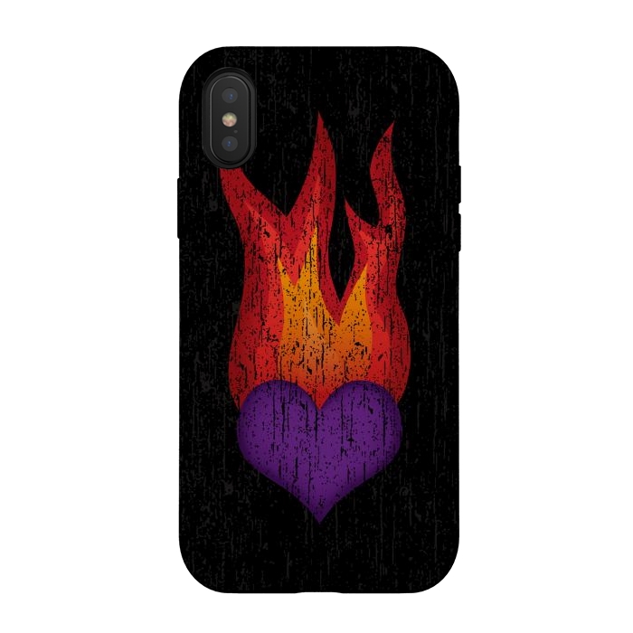 iPhone Xs / X StrongFit Heart on Fire by Majoih