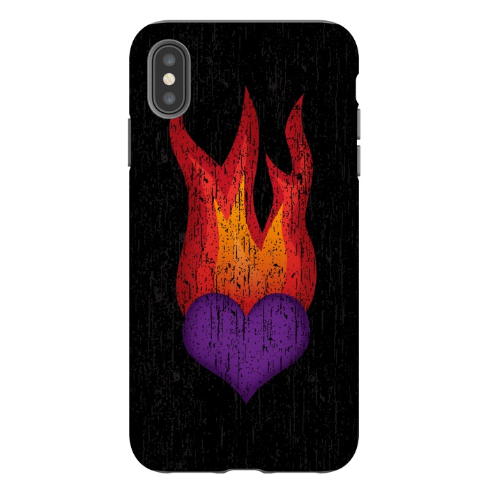 iPhone Xs Max StrongFit Heart on Fire by Majoih