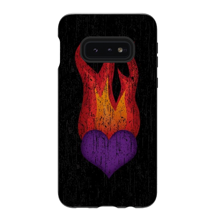 Galaxy S10e StrongFit Heart on Fire by Majoih