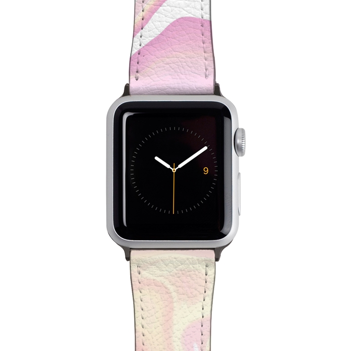 Watch 38mm / 40mm Strap PU leather Pink marble art by Jms
