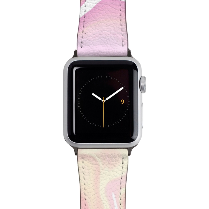 Watch 42mm / 44mm Strap PU leather Pink marble art by Jms