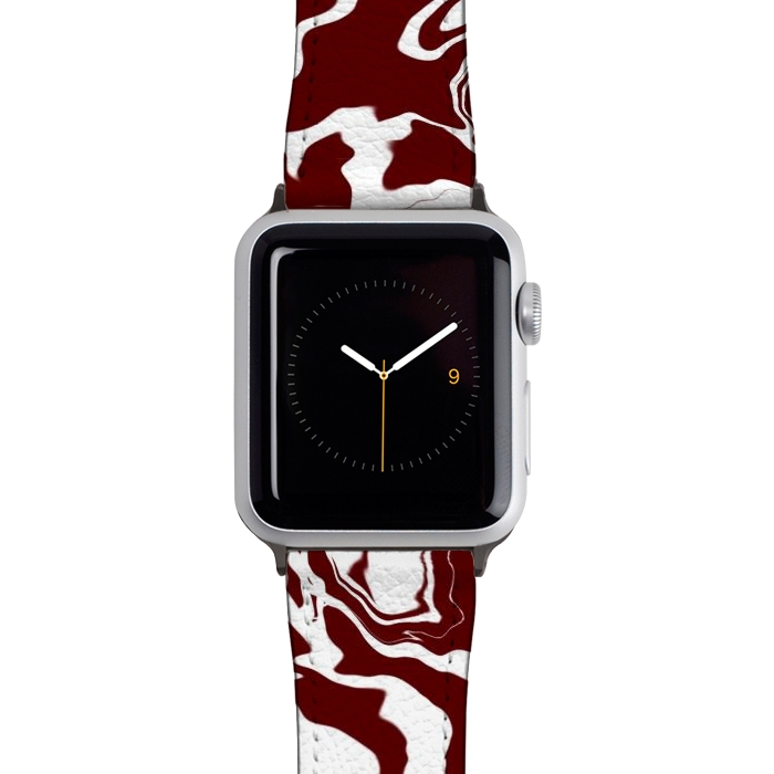Watch 38mm / 40mm Strap PU leather Red white marble by Jms