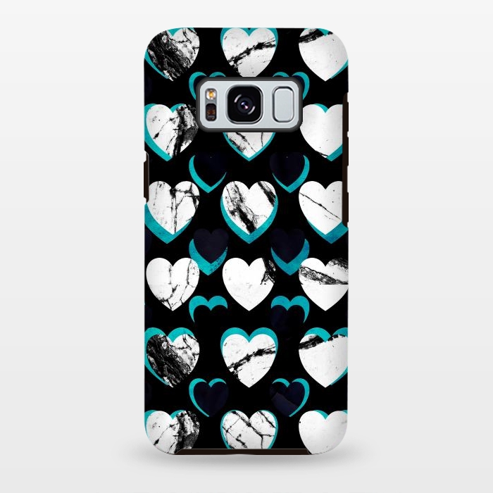 Galaxy S8 plus StrongFit 3D marble hearts pattern by Oana 