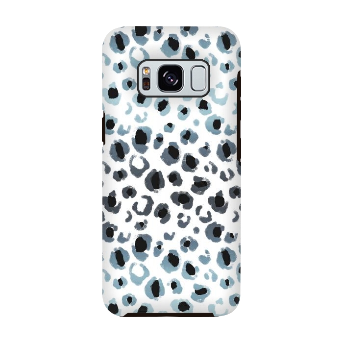 Galaxy S8 StrongFit Blue grey gradient leopard print by Oana 