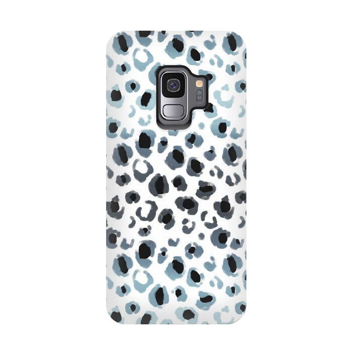 Galaxy S9 StrongFit Blue grey gradient leopard print by Oana 