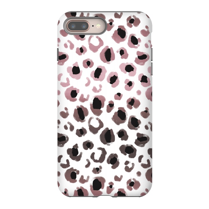 iPhone 7 plus StrongFit Pink brown leopard print spots by Oana 