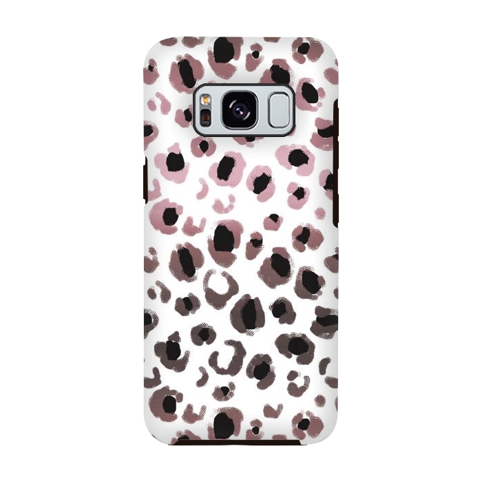 Galaxy S8 StrongFit Pink brown leopard print spots by Oana 