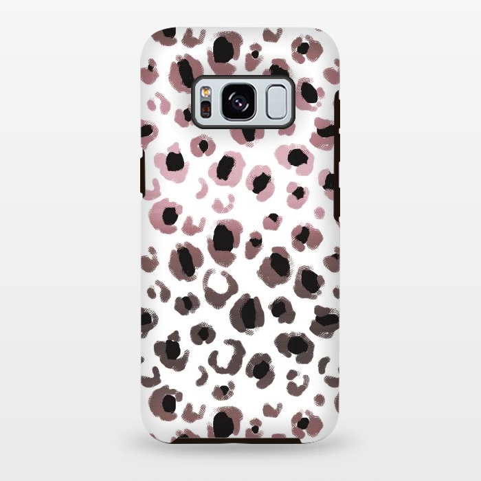Galaxy S8 plus StrongFit Pink brown leopard print spots by Oana 