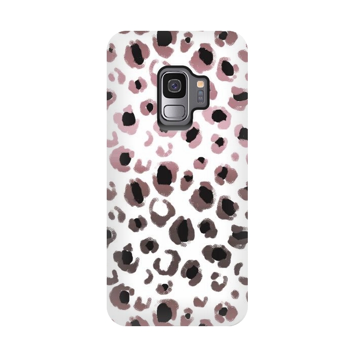 Galaxy S9 StrongFit Pink brown leopard print spots by Oana 