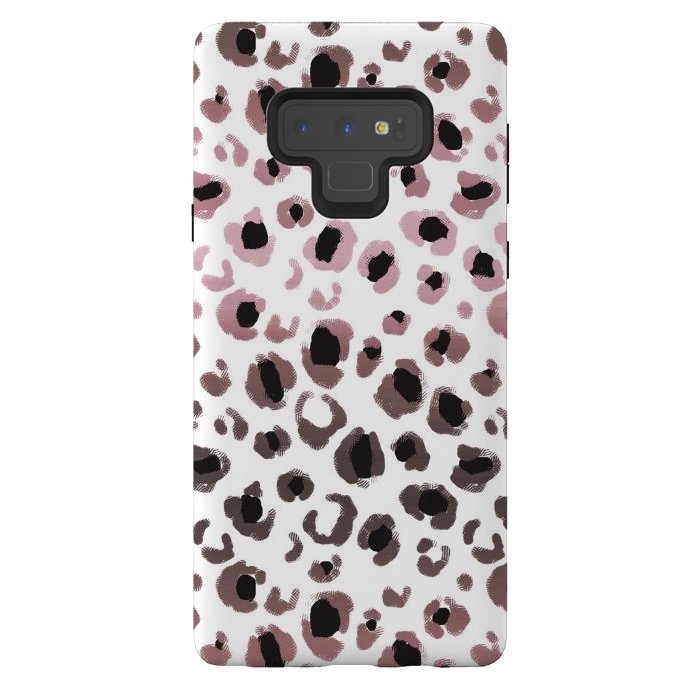 Galaxy Note 9 StrongFit Pink brown leopard print spots by Oana 