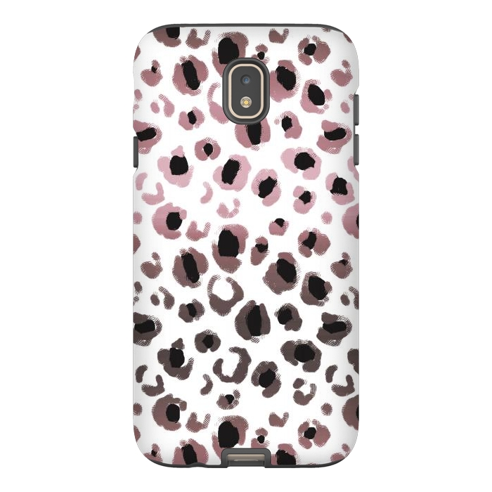 Galaxy J7 StrongFit Pink brown leopard print spots by Oana 