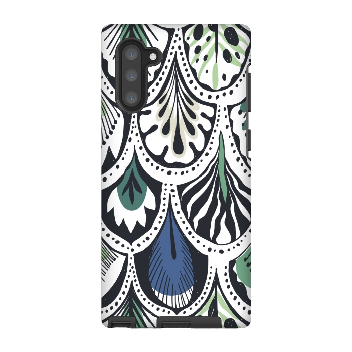 Galaxy Note 10 StrongFit boho feather pattern 2 by MALLIKA