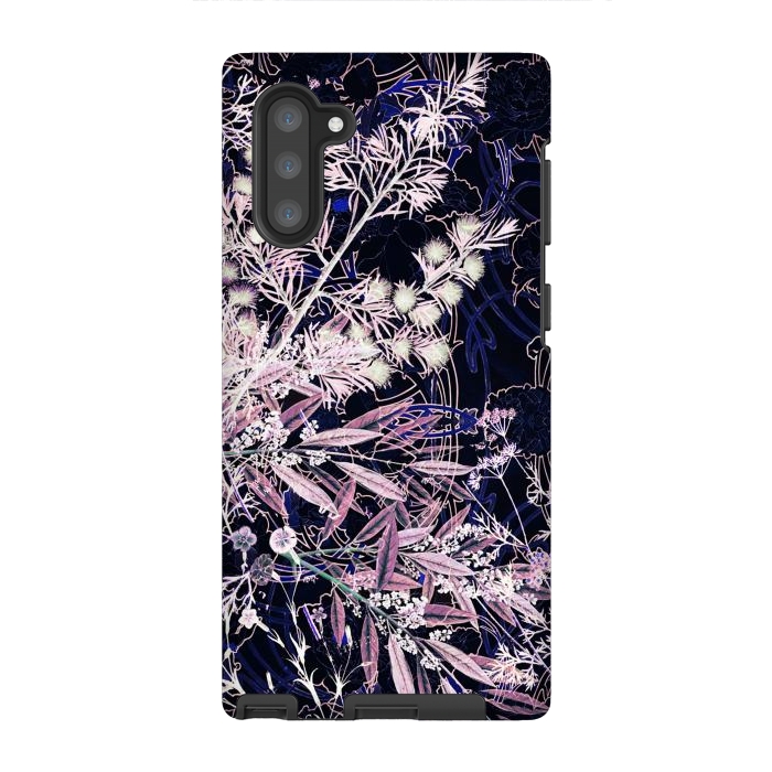 Galaxy Note 10 StrongFit Pink purple botanical illustration by Oana 