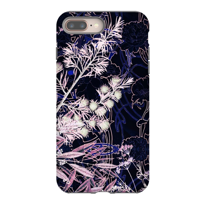 iPhone 7 plus StrongFit Pink purple botanical illustration by Oana 