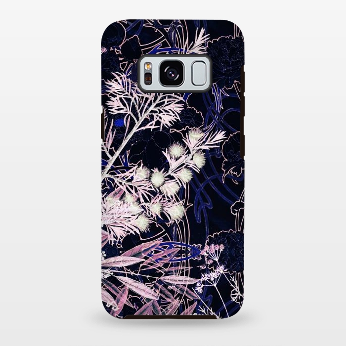Galaxy S8 plus StrongFit Pink purple botanical illustration by Oana 