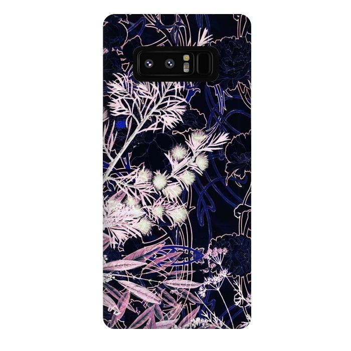 Galaxy Note 8 StrongFit Pink purple botanical illustration by Oana 