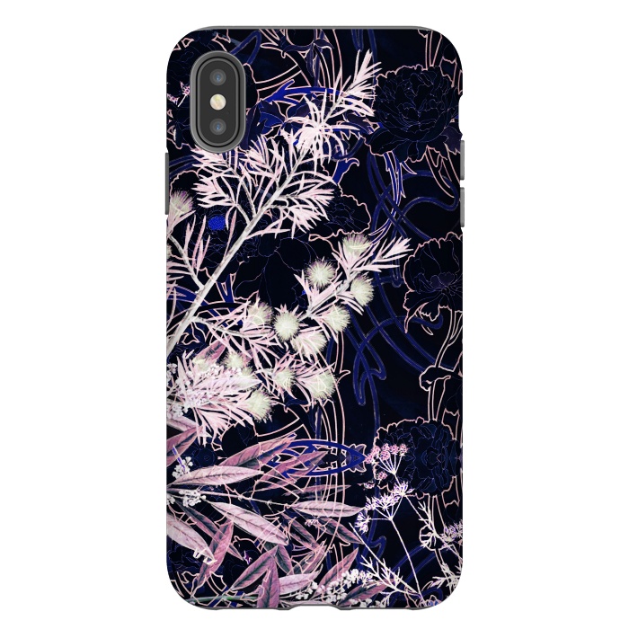 iPhone Xs Max StrongFit Pink purple botanical illustration by Oana 