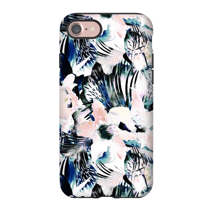 iPhone 7 StrongFit Jungle leaves and flowers by Oana 