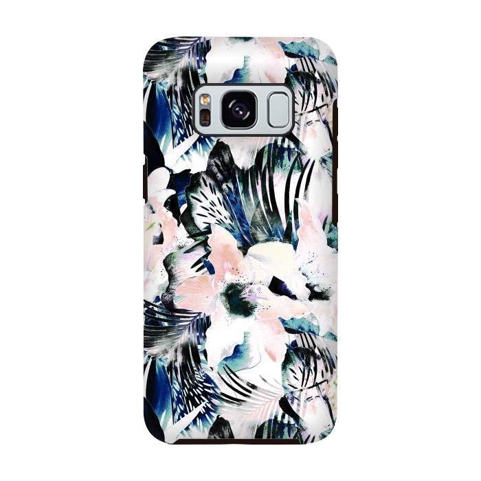 Galaxy S8 StrongFit Jungle leaves and flowers by Oana 