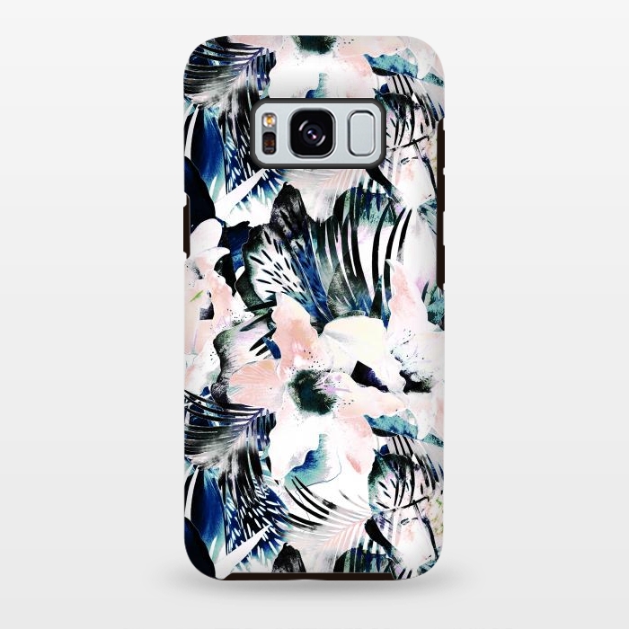 Galaxy S8 plus StrongFit Jungle leaves and flowers by Oana 
