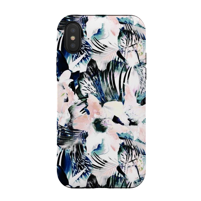 iPhone Xs / X StrongFit Jungle leaves and flowers by Oana 