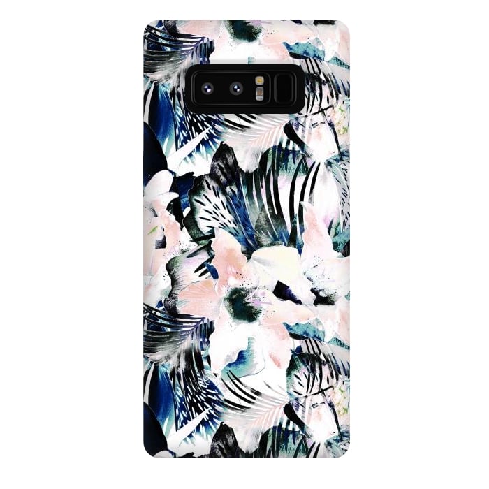 Galaxy Note 8 StrongFit Jungle leaves and flowers by Oana 