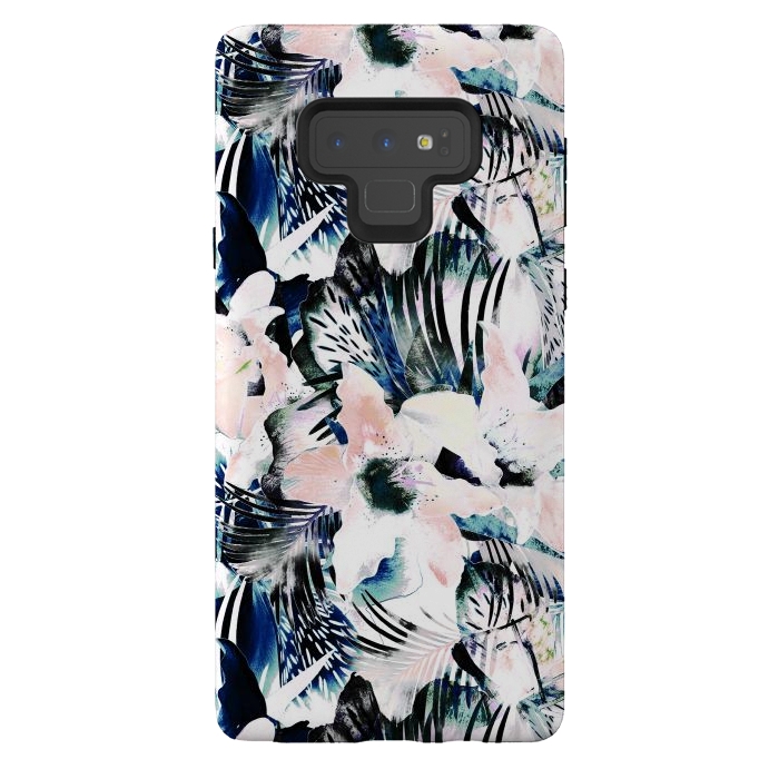 Galaxy Note 9 StrongFit Jungle leaves and flowers by Oana 
