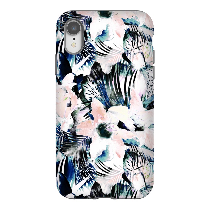 iPhone Xr StrongFit Jungle leaves and flowers by Oana 