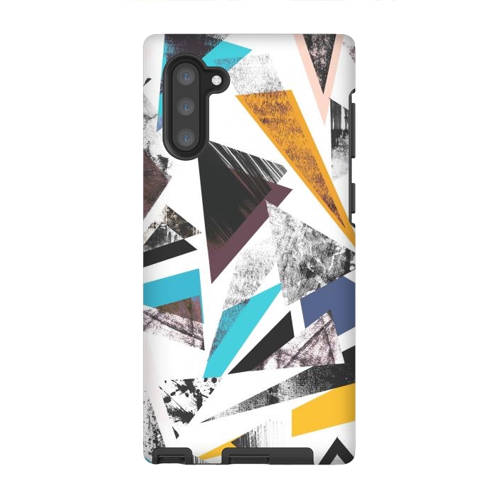 Galaxy Note 10 StrongFit Colorful textured triangles by Oana 